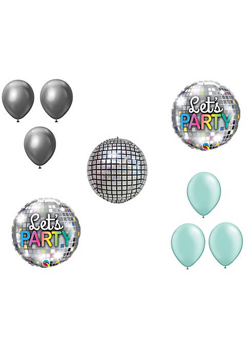 LOONBALLOON Disco 80s Theme Balloon Set, Lets Party
