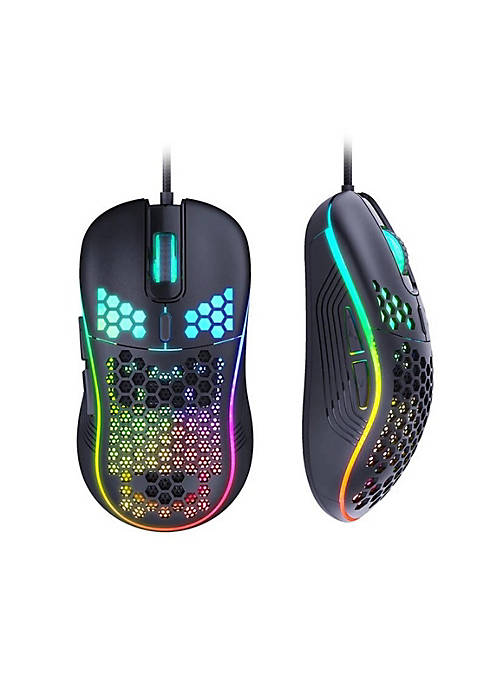 USB RGB Gaming Mouse, Honeycomb Lightweight Gaming Mouse 7200DPI, RGB Backlit and 6 Programmable Buttons