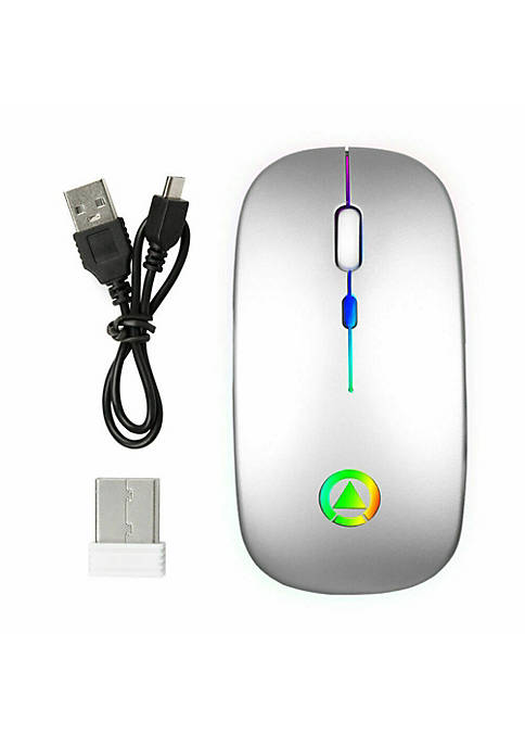 2.4GHz Wireless Optical Mouse USB Rechargeable RGB Cordless Mice For PC Laptop (rose)
