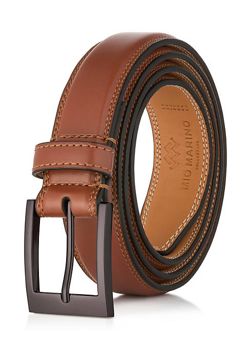Mio Marino Mens Dual Hoop Leather Belt