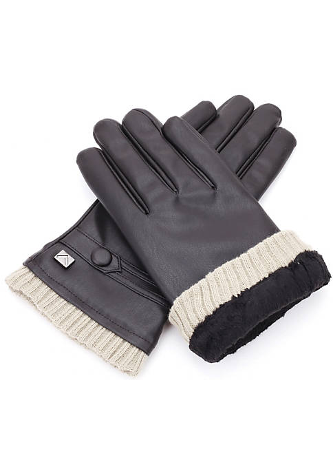 Gallery Seven Mens Button Touchscreen Lined Winter Gloves