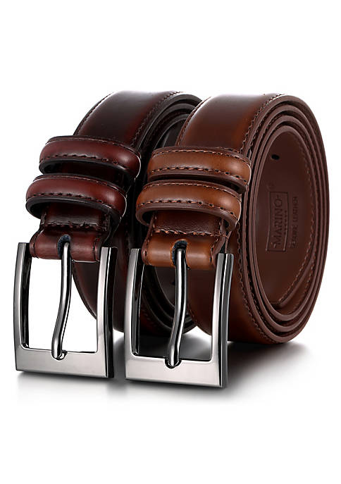 Mens Dual Ring Leather Belt
