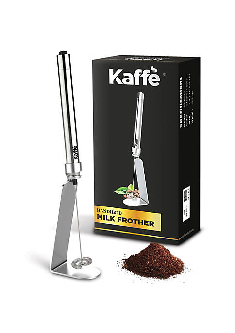 Kaffe Handheld Milk Frother Whisk with Stand. Stainless
