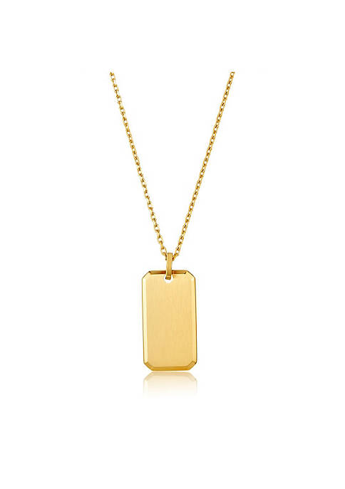 Adornia Dog Tag Necklace 24&quot; gold