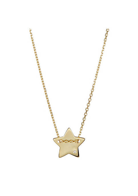 Adornia Star Pendant Necklace with Pave Diamond Yellow