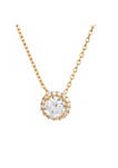 Swarovski Crystal Halo Necklace Yellow Gold Vermeil .925 Sterling Silver