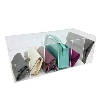 Ondisplay Deluxe Large Acrylic 6 Slot Purse/handbag Organizer - Luxury Handmade Clear Acrylic Closet Clutch/handbag Organization Station