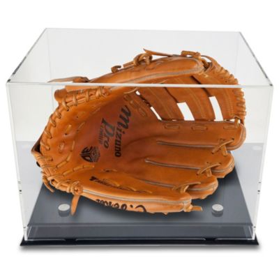 Ondisplay Deluxe Uv-Protected Baseball Glove Display Case - Black Base - Luxe Handmade Acrylic Case For Boxing Glove, Die-Cast Cars, Baseball Mitt