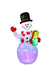 5FT Snowman Inflatable Outdoor Decoration Rotating LED Lights Blow Up Christmas