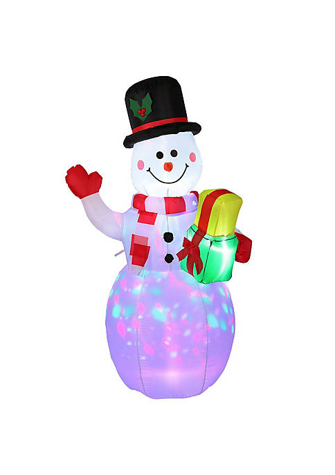 CAMULAND 5FT Snowman Inflatable Outdoor Decoration Rotating LED