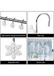 12Pack Christmas Snowflake Anti-Rust Shower Curtain Hooks for Home Decorative