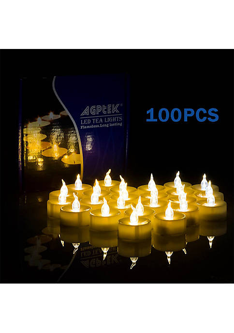 AGPTEK 100pcs Flickering LED Tealight Candles Battery Operated