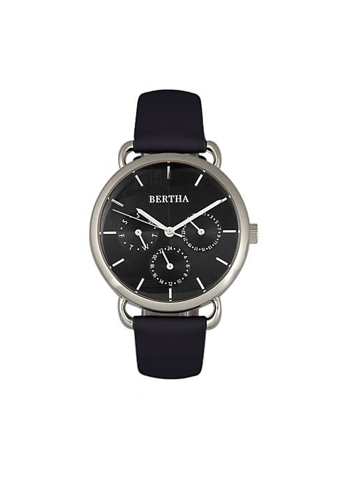 Bertha Gwen Leather-Band Watch w/Day/Date