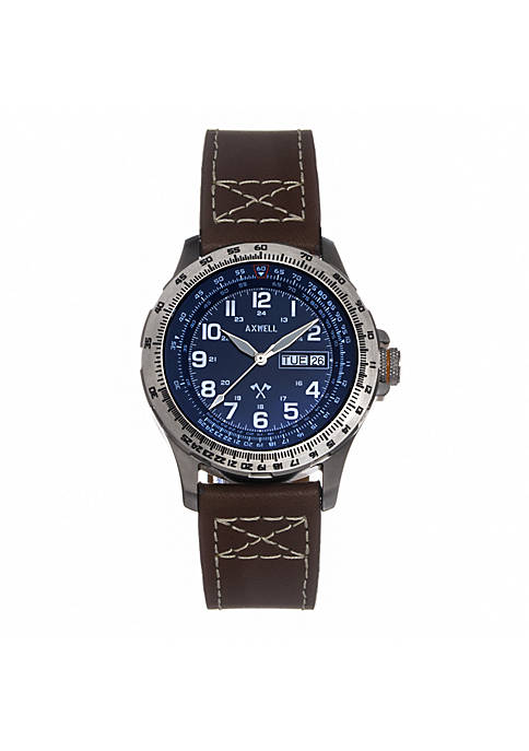 Axwell Blazer Leather Strap Watch