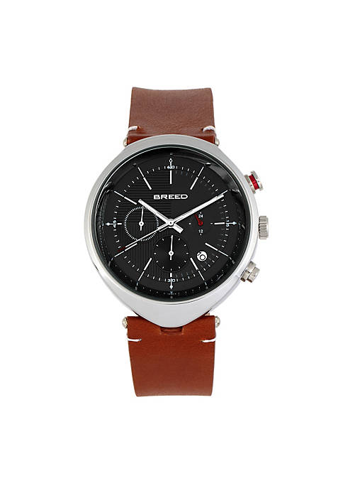 Breed Tempest Chronograph Leather-Band Watch w/Date