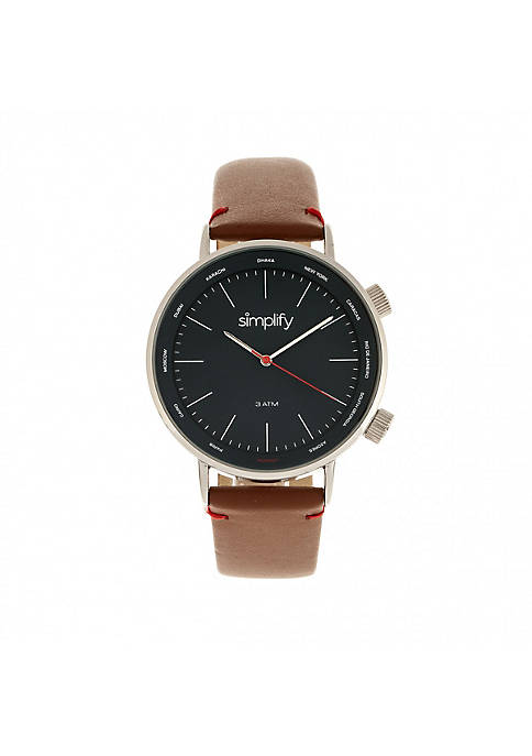 Simplify The 3300 Leather-Band Watch