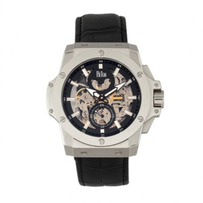 Men's Reign Commodus Automatic Skeleton Leather-Band Watch, 0 -  847864148758