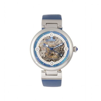Women's Empress Adelaide Automatic Skeleton Leather-Band Watch, Blue, 0 -  847864168183