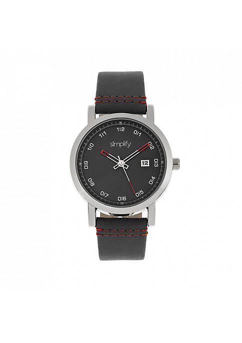Simplify The 5300 Leather-Band Watch w/Date
