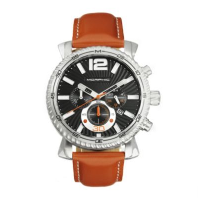 Men's Morphic M89 Series Chronograph Leather-Band Watch W/date