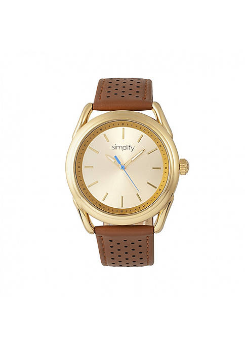 Simplify The 5900 Leather-Band Watch