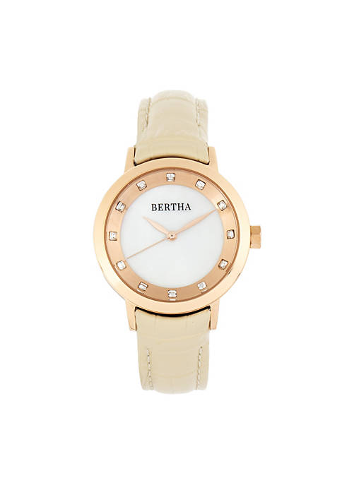 Bertha Cecelia Leather-Band Watch