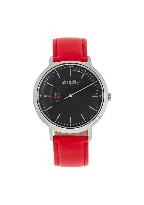 Simplify The 6500 Leather-Band Watch