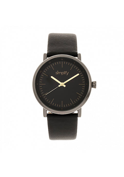 Simplify The 6200 Leather-Strap Watch