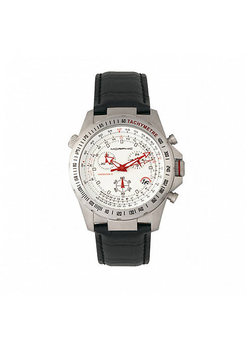 Morphic M36 Series Leather-Band Chronograph Watch