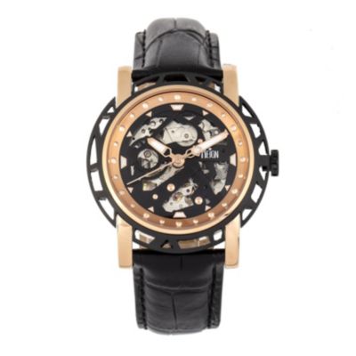 Men's Reign Stavros Automatic Skeleton Leather-Band Watch, 0 -  847864144231