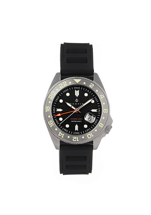 Nautis Global Dive Rubber-Strap Watch w/Date
