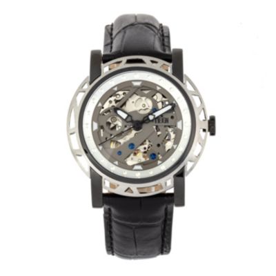 Men's Reign Stavros Automatic Skeleton Leather-Band Watch, 0 -  847864144217