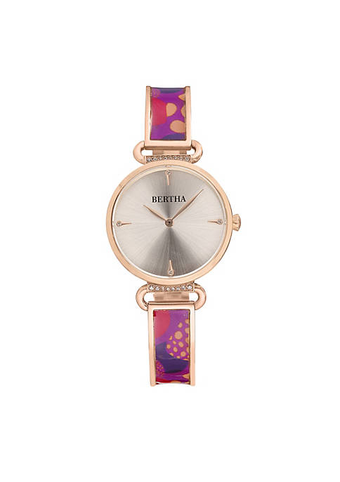 Bertha Katherine Enamel-Designed Bracelet Watch