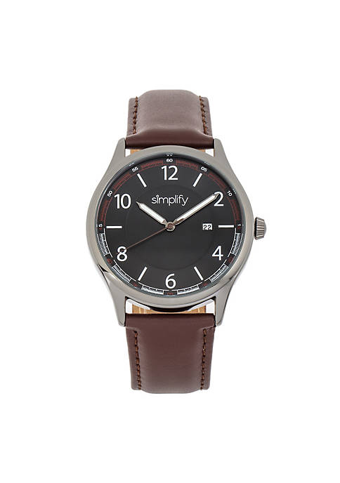 Simplify The 6900 Leather-Band Watch w/ Date
