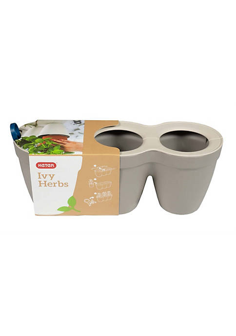 Keter (#232744) Ivy Herbs In/Outdoor Planter/Flower Pot, Taupe, 13"