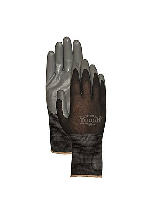 Lfs Glove Bellingham Nitrile Glove, Black/Grey, Large