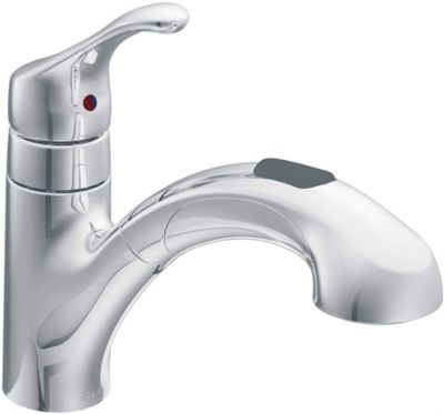 Moen Ca87316C Renzotm One Handle Low Arc Pullout Kitchen Faucet, Chrome