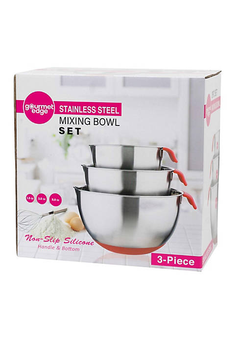 Gourmet Edge Stainless Steel Mixing Bowl Set W/