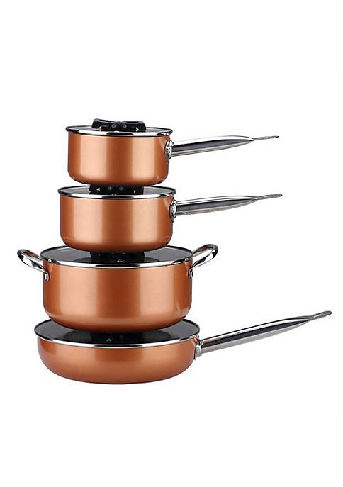 Gourmet Edge Stackable Stainless Steel Nonstick Cookware Set,