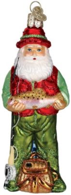 Old World Christmas Ornaments Fisherman Collection Glass Blown Ornaments For Christmas Tree, Fly Fishing -  729343402097