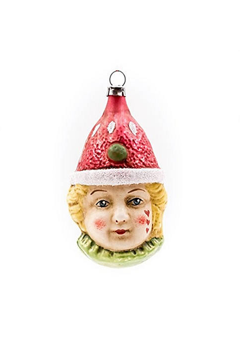 Marolin (#2011024) Vintage Christmas Glass Ornament Clown with