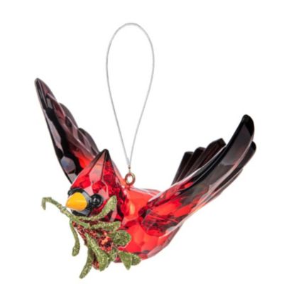 Ganz The Original Kissing Krystals, Acrylic Holiday Christmas Ornament, Cardinal In Flight, Red -  696322572761