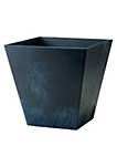 Novelty (#35148) Plastic Resin Square Ella Planter/Flower Pot, Black 14"