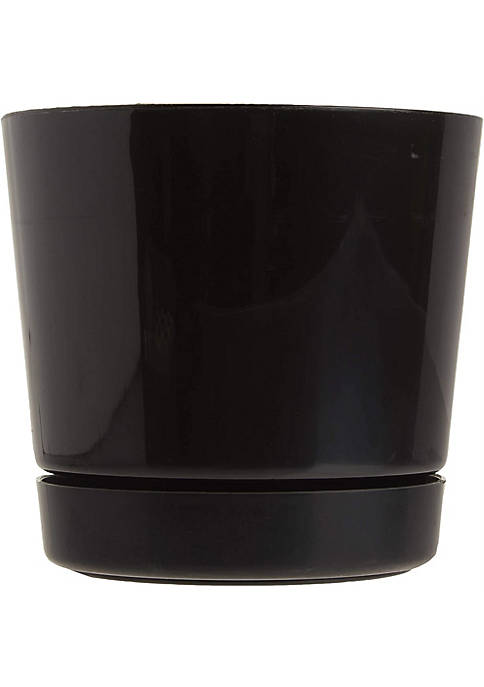 Novelty (#10068) Full Depth Round Black Cylinder Pot,