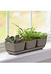 Novelty 10013 Herb & Succulent Trio Planter/Flower Pot, Taupe, 12"