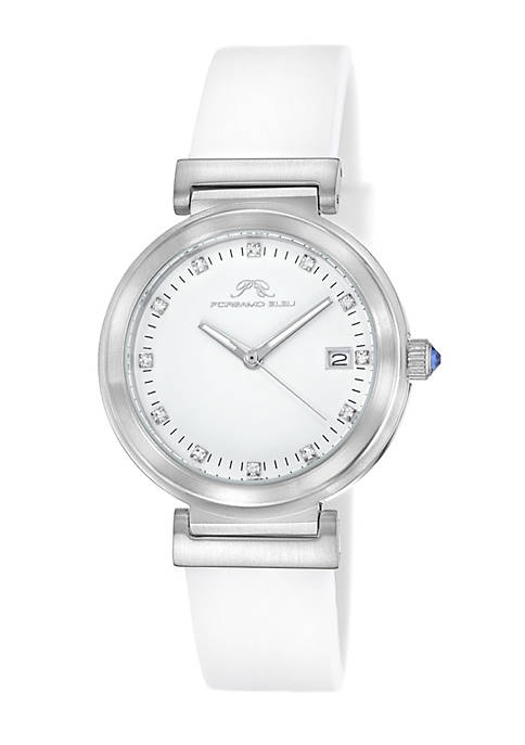 Porsamo Bleu Dahlia Womens White Silicone Watch, 1052ADAR