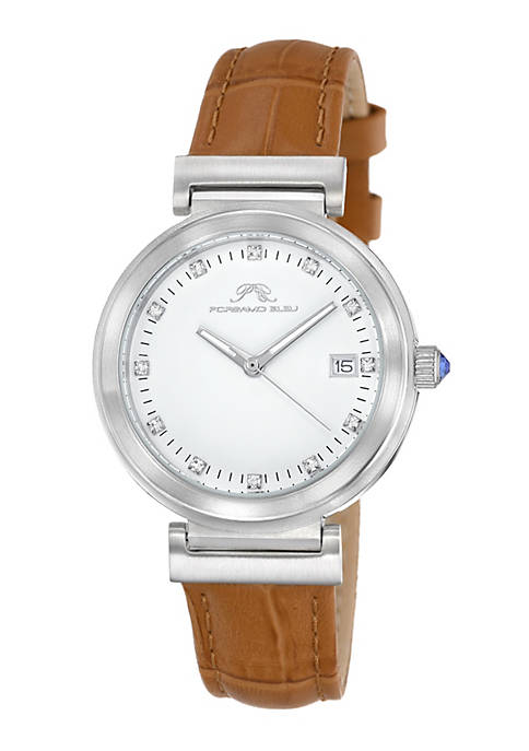 Porsamo Bleu Dahlia Womens Cognac Leather Watch, 1051CDAL
