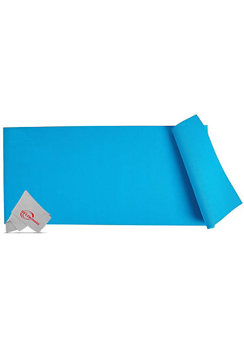 Pfv8277 5mm  High Density Foam Exercise Roll Up Mat Slip Resistant Surface Teal For Yoga Exercises