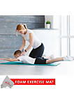 Pfv8277 5mm  High Density Foam Exercise Roll Up Mat Slip Resistant Surface Teal For Yoga Exercises