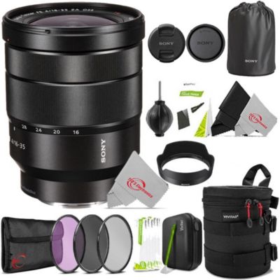 Sony Vario-Tessar T* Fe 16-35Mm F/4 Za Oss E-Mount Lens + Cleaning Accessory Kit, Black, 0 -  796376931504